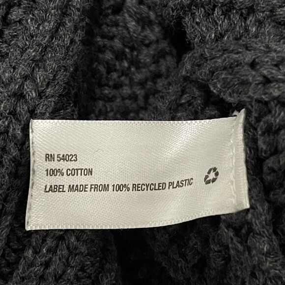 Gap Sweater Mens Small Grey Fisherman Cable Knit Chunky Ribbed Button Front High - Picture 6 of 10